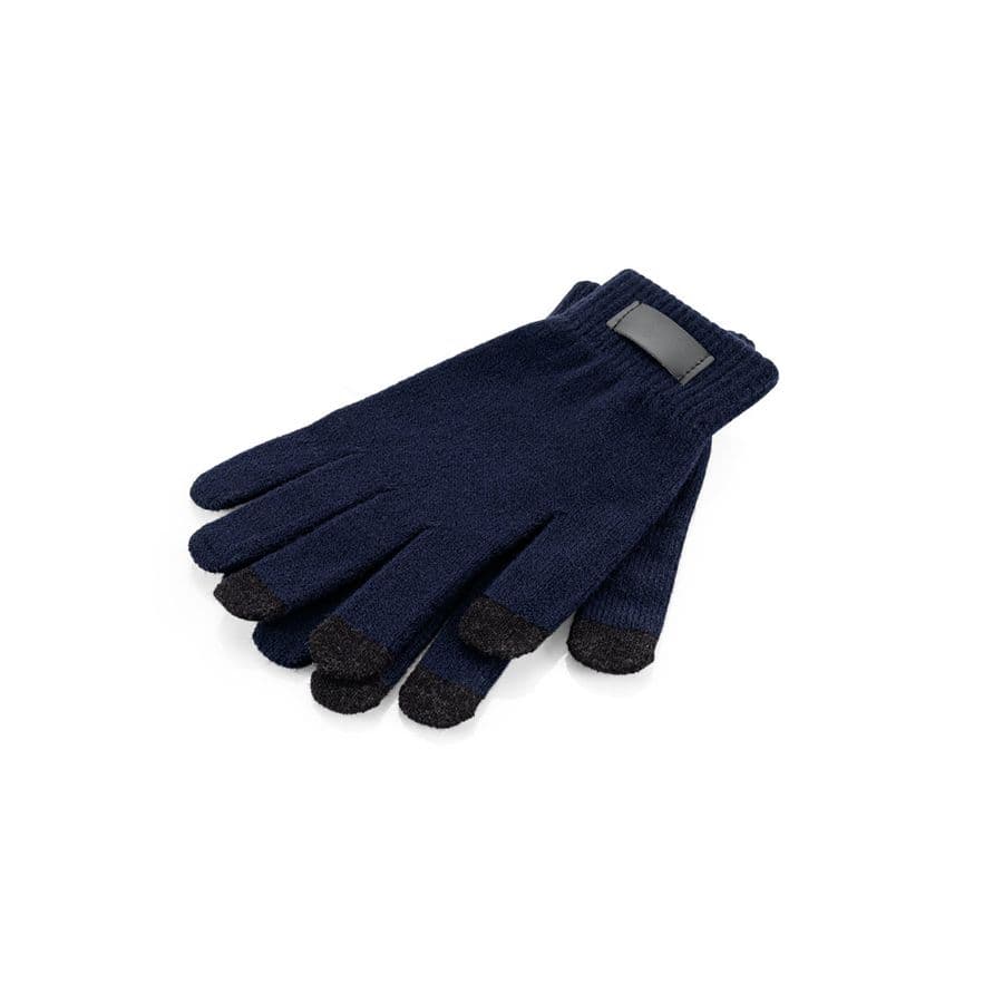 BURROW. Handskar tillverkade av återvunnen polyester (100 % rPET), med touch Marinblå