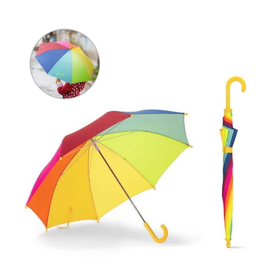 OLIVIA. 19" färgglatt barnparaply i 190T polyester