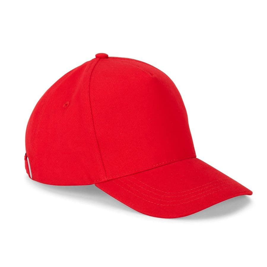 ASHTON. 100 % bomullskeps (260 g/m²) med 5 paneler Röd