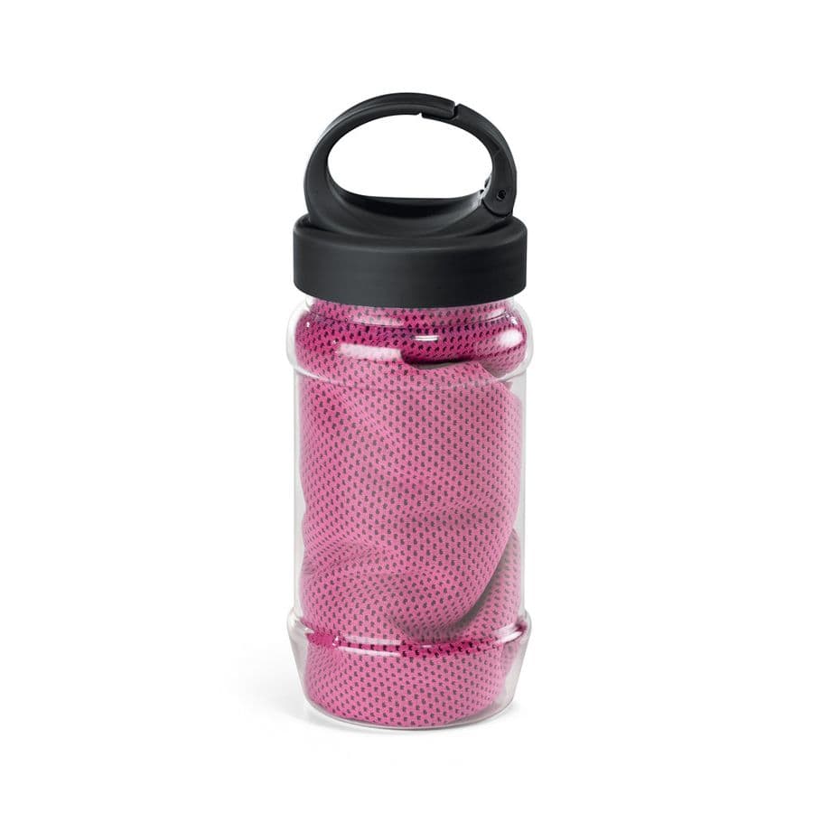 ARTX PLUS. Set med en PP- och PET-flaska och en sporthandduk av polyamid och polyester Rosa