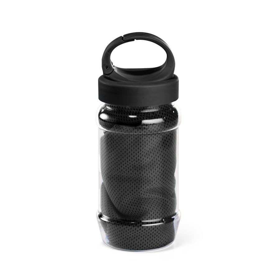 ARTX PLUS. Set med en PP- och PET-flaska och en sporthandduk av polyamid och polyester Svart