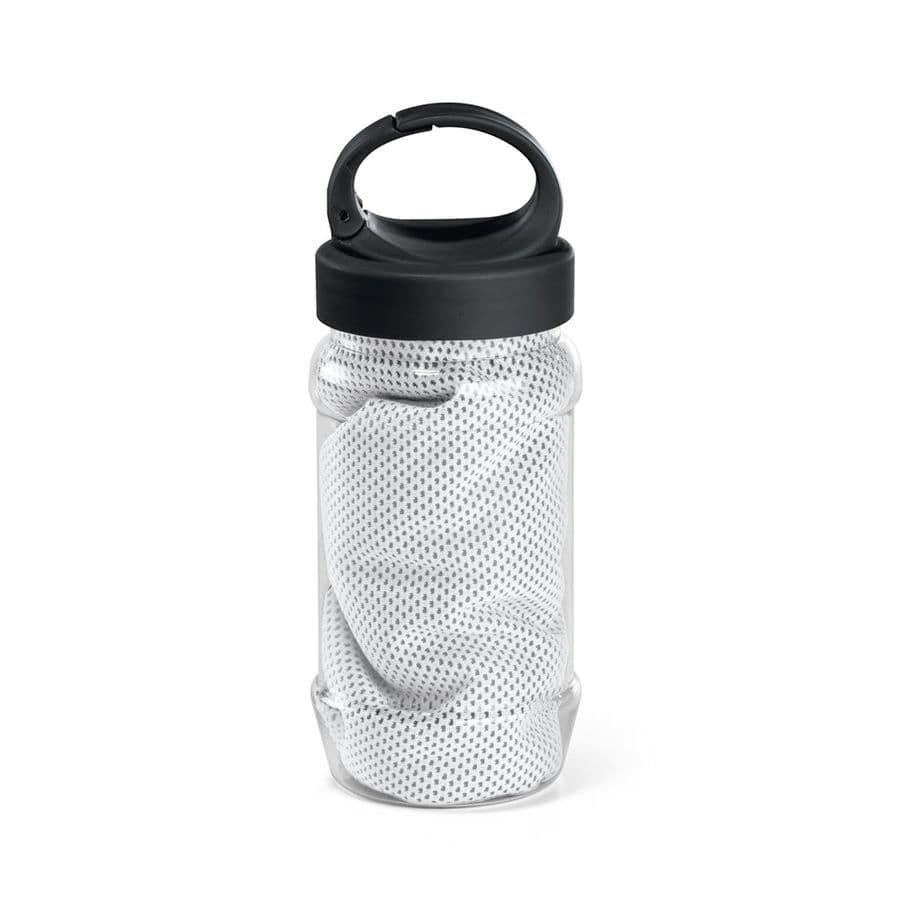 ARTX PLUS. Set med en PP- och PET-flaska och en sporthandduk av polyamid och polyester Vit
