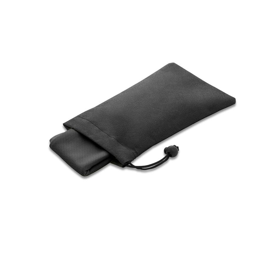 BERNAL. återvunnen polyester (100% rPET) fitness kylhandduk med non-woven påse Svart
