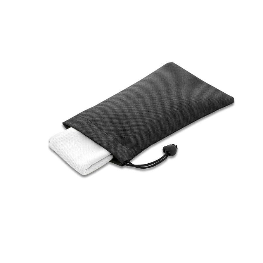 BERNAL. återvunnen polyester (100% rPET) fitness kylhandduk med non-woven påse Vit