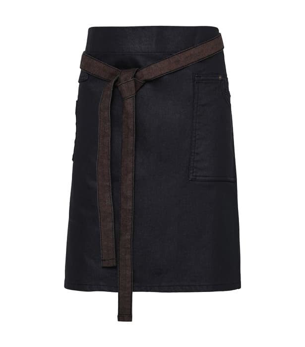 Division waxed-look denim waist apron