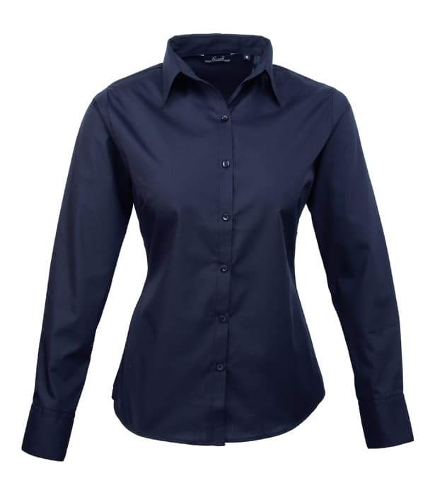 Women's poplin long sleeve blouse