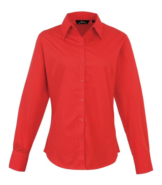 Women's poplin long sleeve blouse