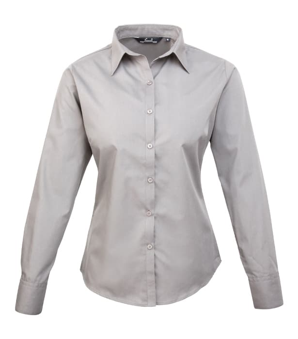 Women's poplin long sleeve blouse
