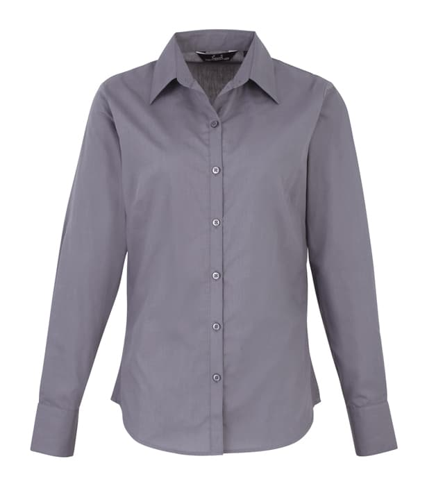 Women's poplin long sleeve blouse