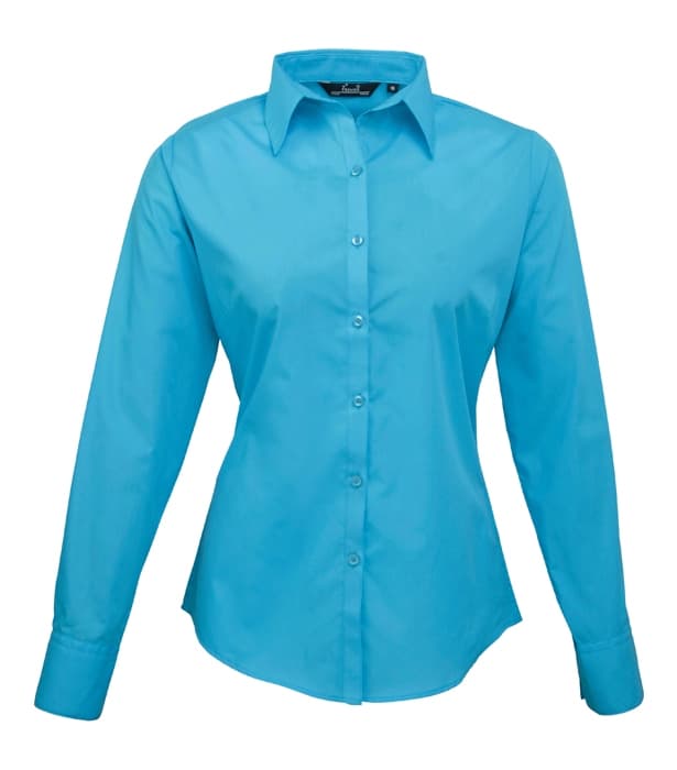 Women's poplin long sleeve blouse