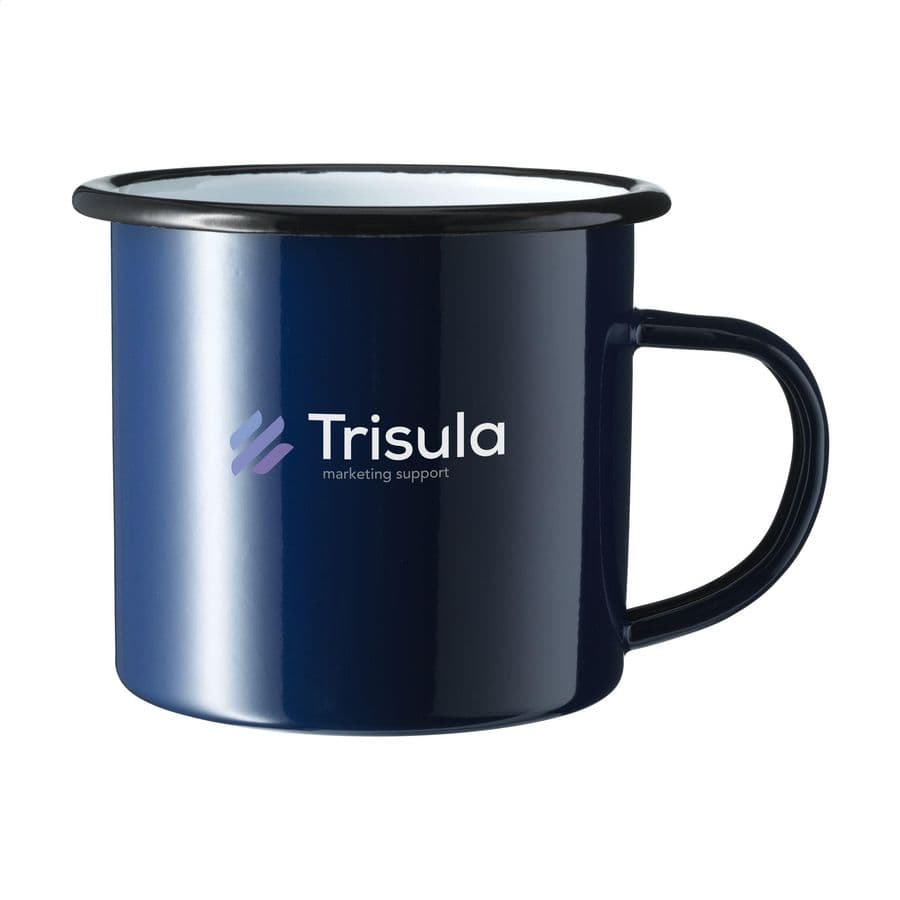Retro Enamel Mug 350 ml Blå/svart