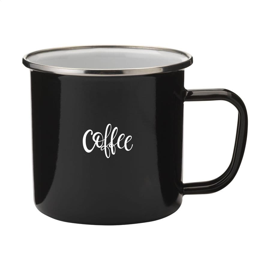 Retro Silver Enamel Mug 350 ml Svart/silver