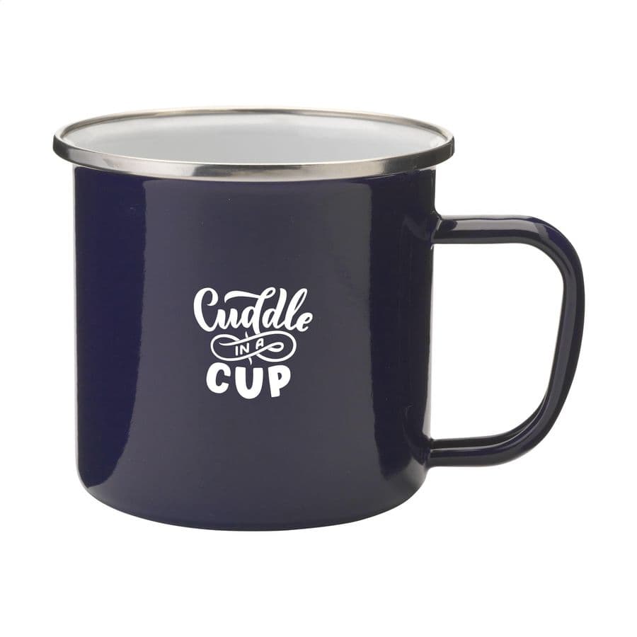 Retro Silver Enamel Mug 350 ml Blå/silver
