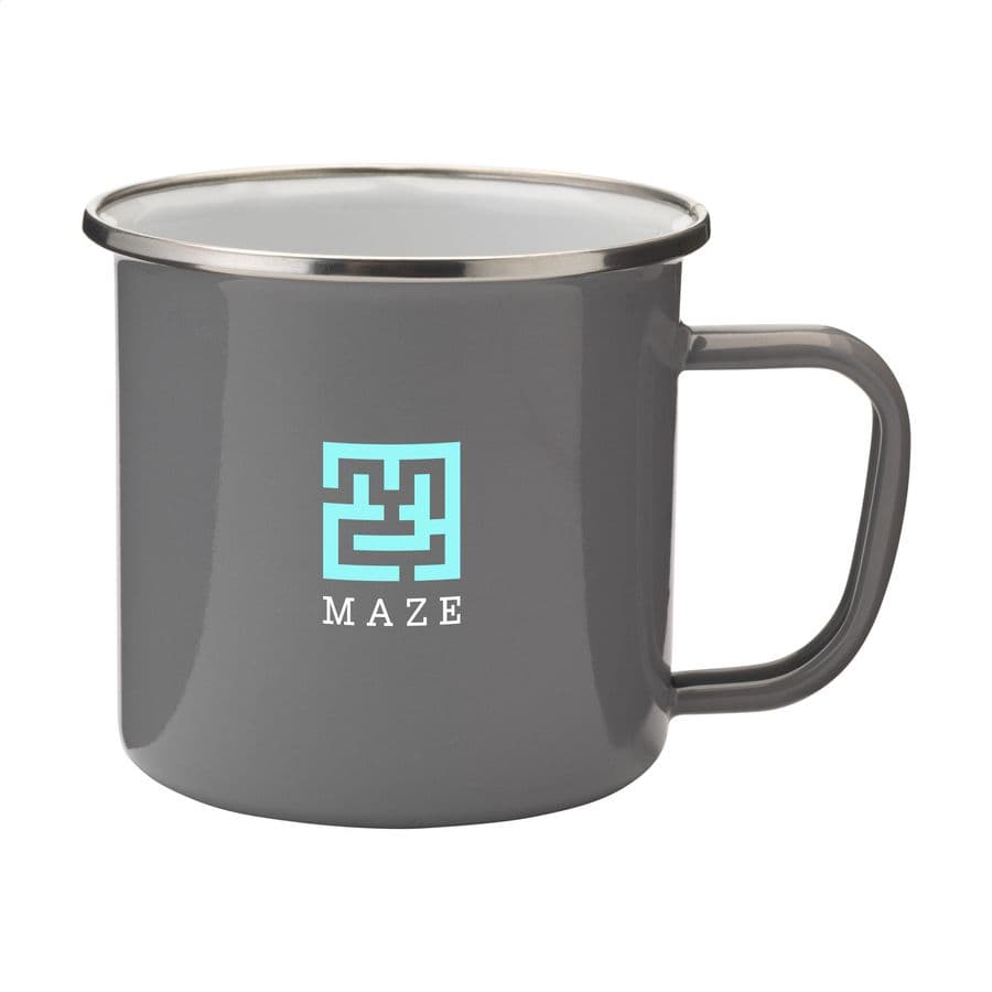 Retro Silver Enamel Mug 350 ml Grå/silver