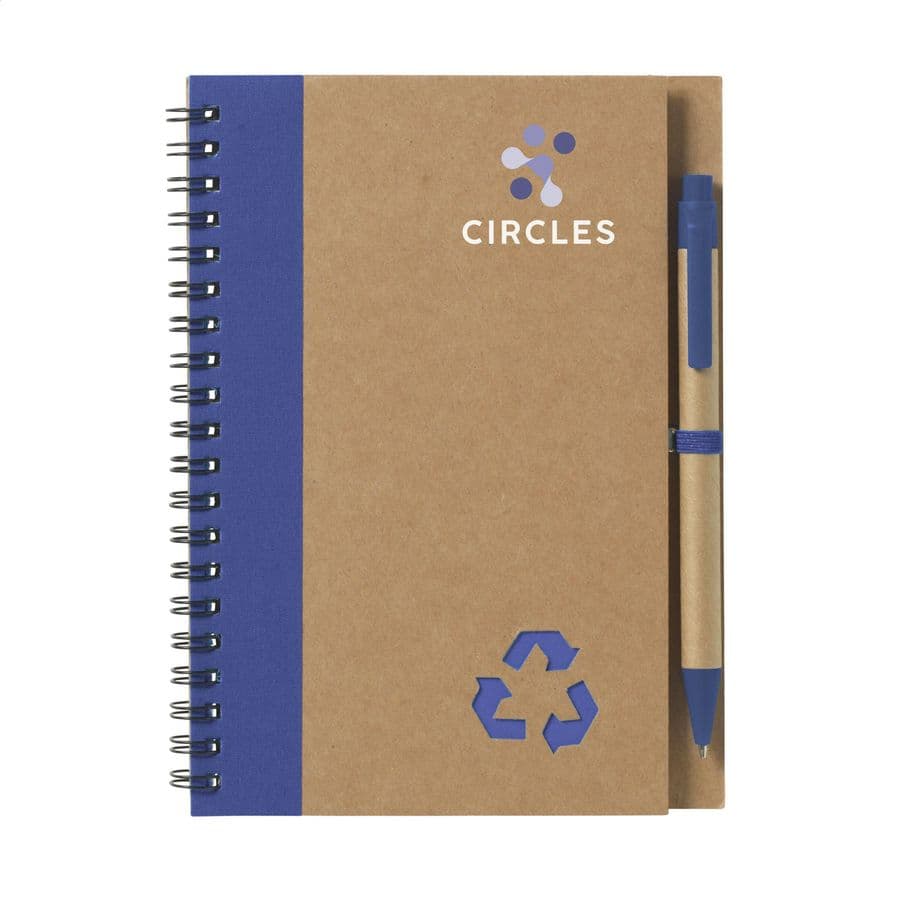 Recycle Note-L Paper notebook Mörkblå