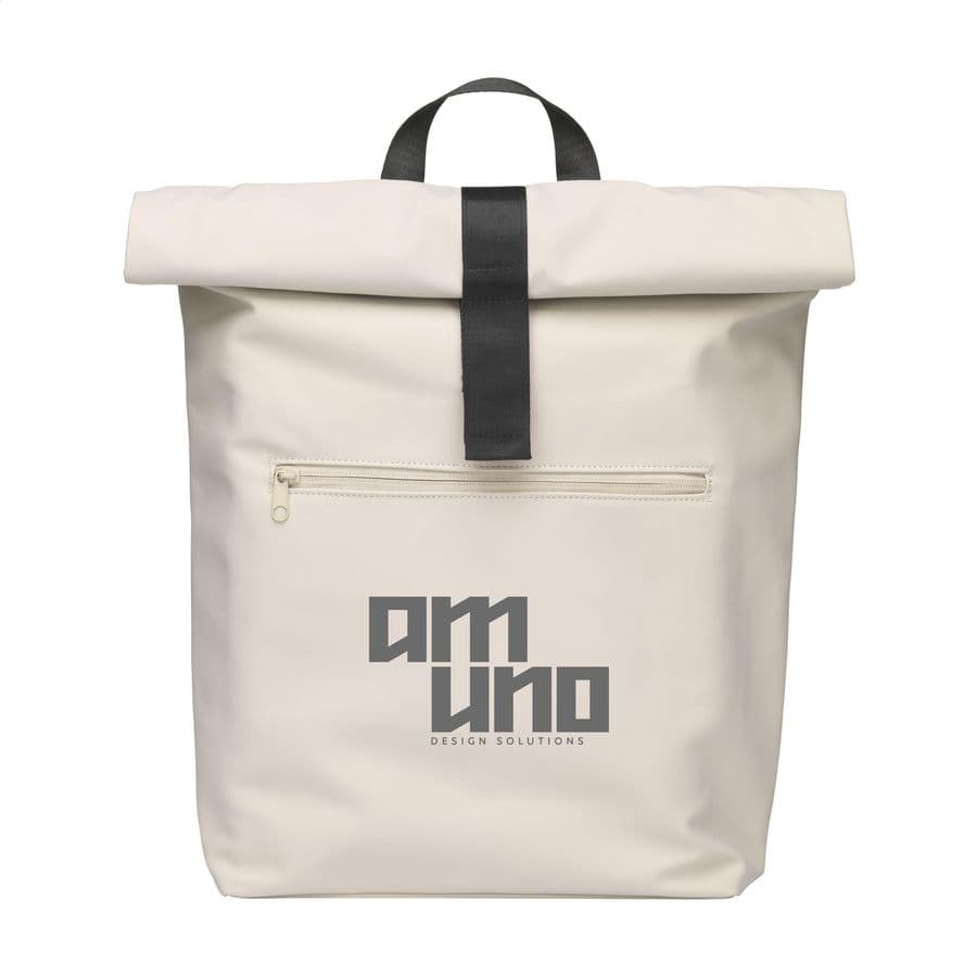 Lennon RCS Recycled Roll-Top Backpack Beige