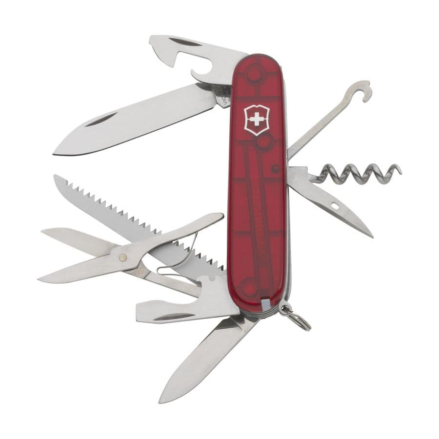 Victorinox Huntsman pocket knife Transparent röd
