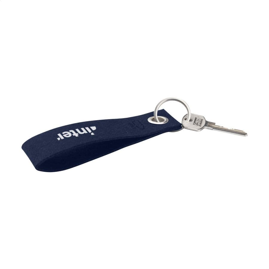 GRS RPET Felt Keyring Mörkblå
