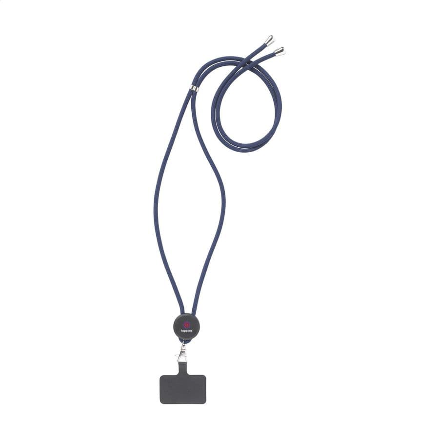 Lace Lanyard GRS RPET 0,5 cm phone keycord Marinblå