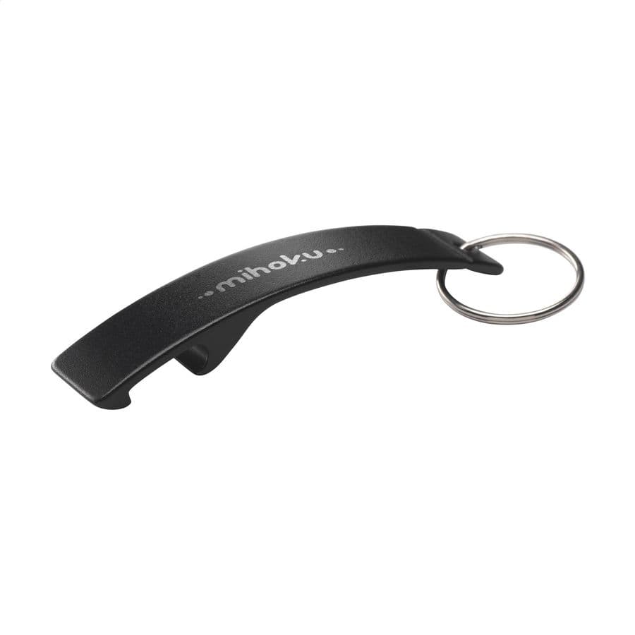 Alu Opener GRS Recycled keyring Svart