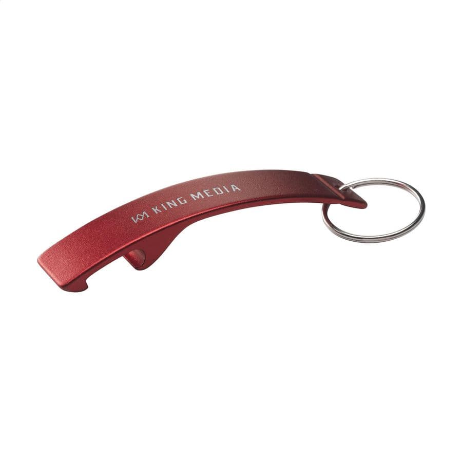 Alu Opener GRS Recycled keyring Röd