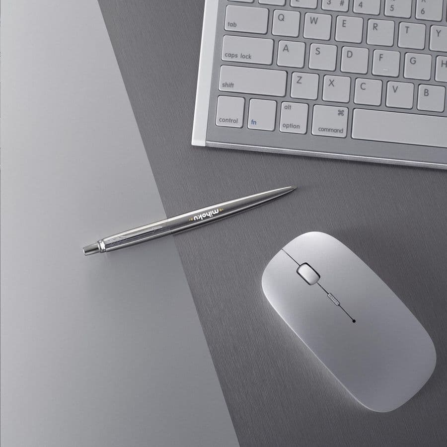 Parker Jotter Steel Ballpoint Pen - Blue Ink