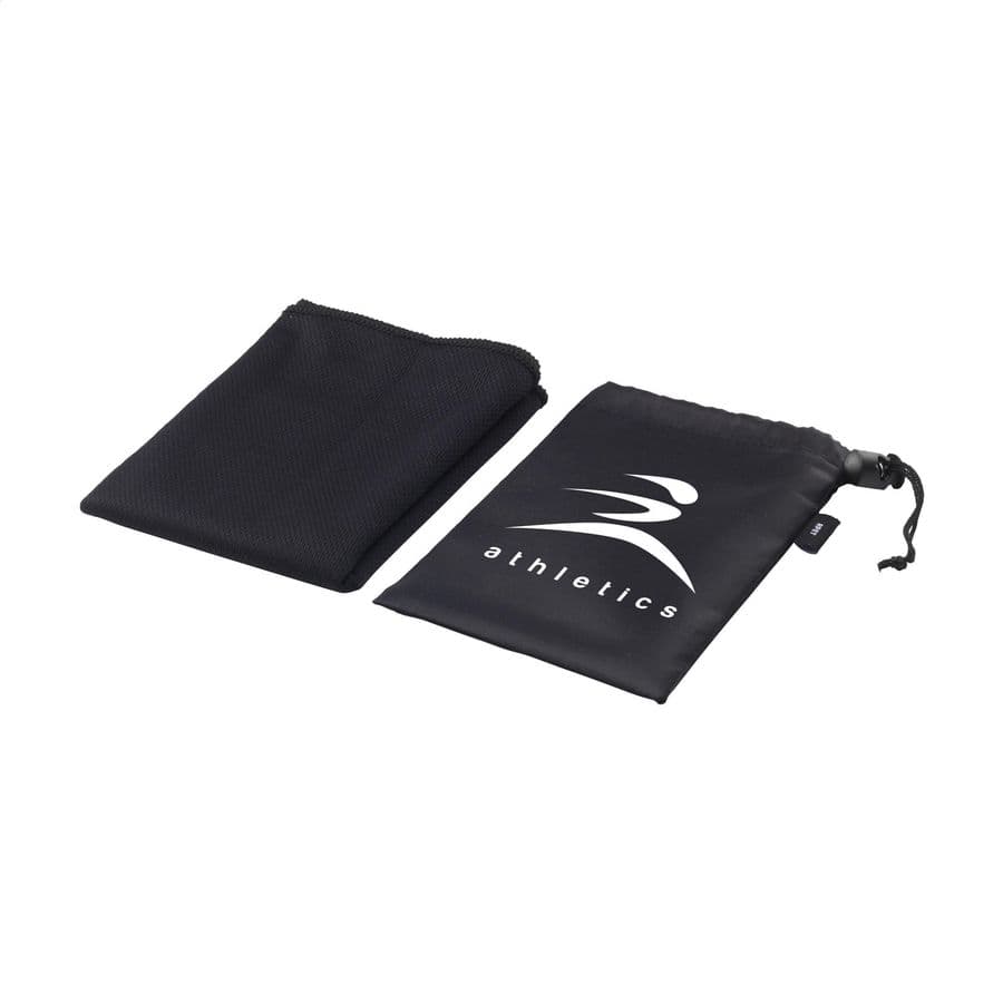 CoolDown GRS RPET sports cooling towel Svart