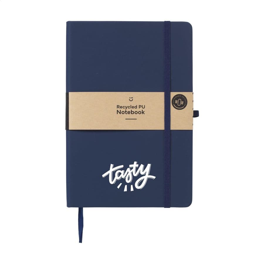 Recycled GRS PU Paper Notebook A5 Marinblå