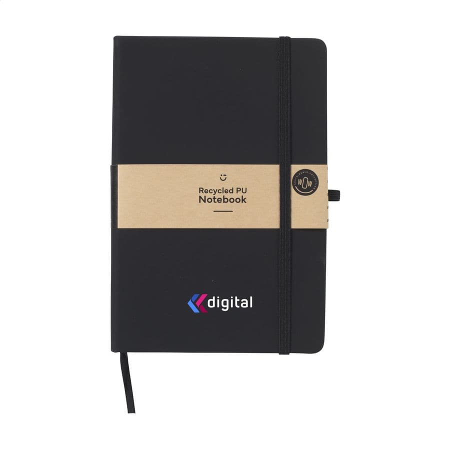Recycled GRS PU Paper Notebook A5 Svart