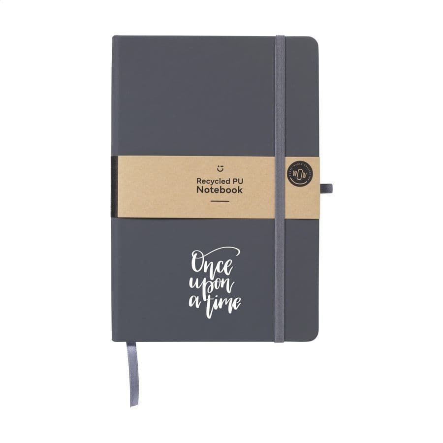 Recycled GRS PU Paper Notebook A5 Grå