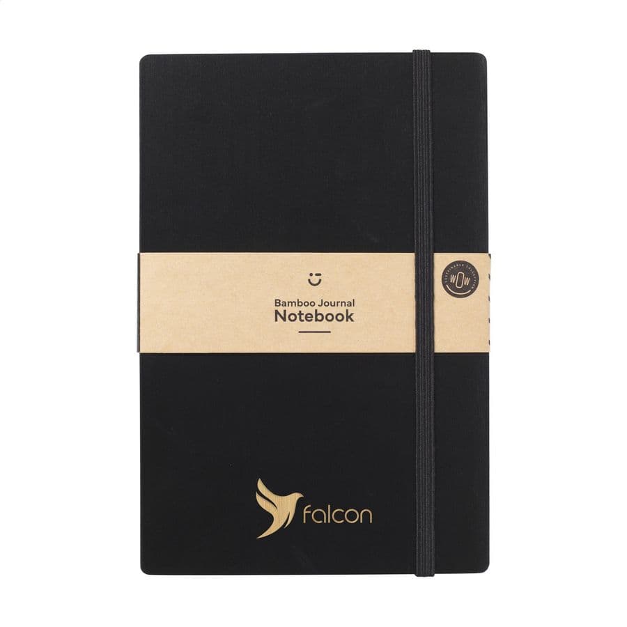 Bamboo Journal Naked Spine Paper Notebook Black A5