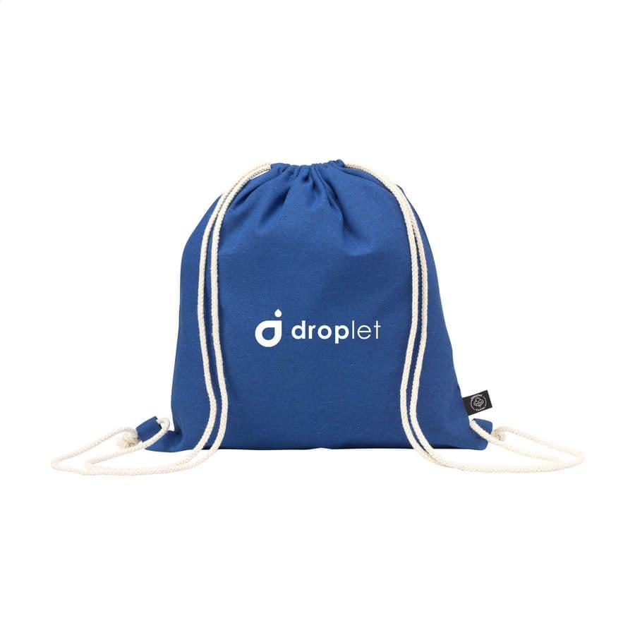 PromoColour GRS Recycled Cotton Backpack (150 g/m²) Blå