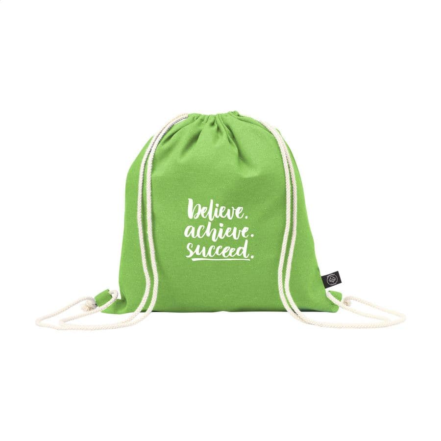 PromoColour GRS Recycled Cotton Backpack (150 g/m²) Ljusgrön **