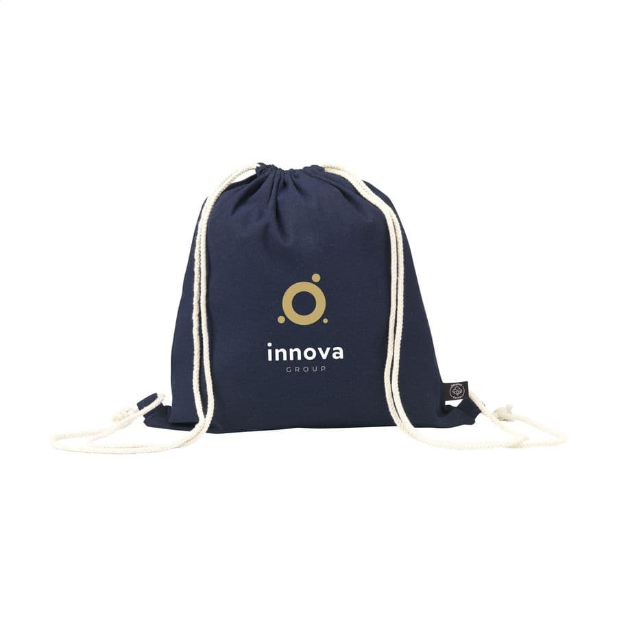 PromoColour GRS Recycled Cotton Backpack (150 g/m²) Marinblå