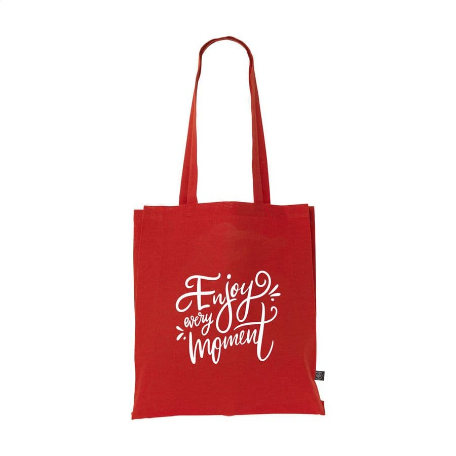 Colour Square Bag GRS Recycled Cotton (150 g/m²) Röd