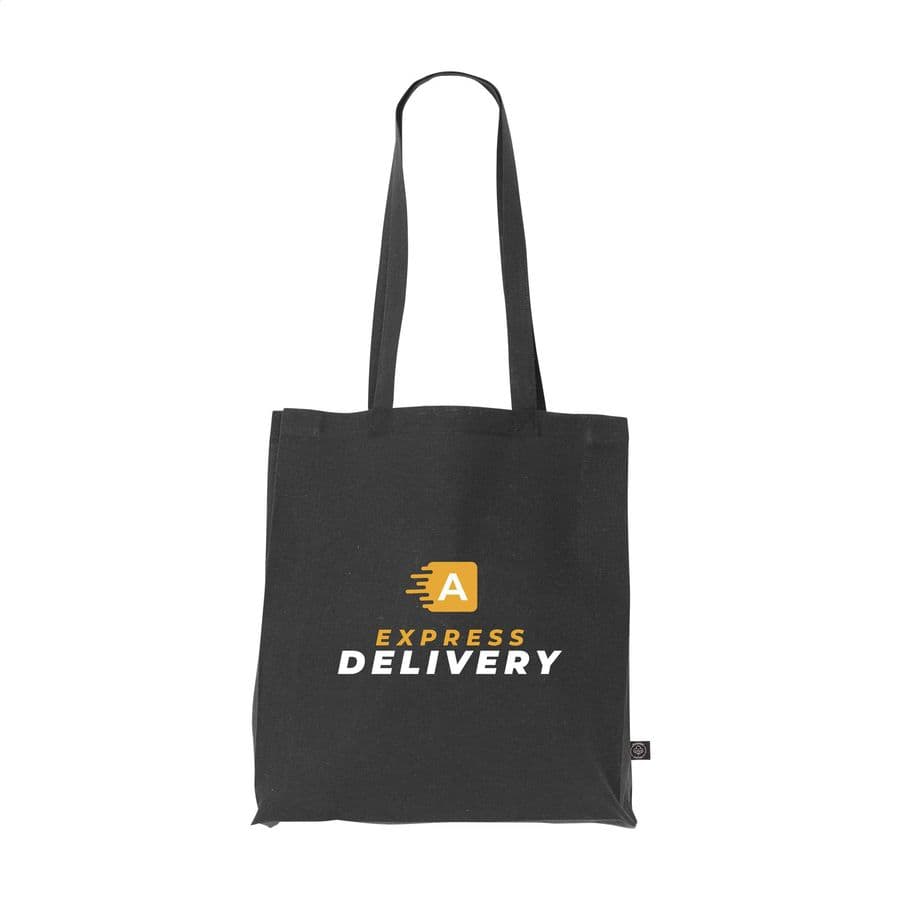 Colour Square Bag GRS Recycled Cotton (150 g/m²) Svart