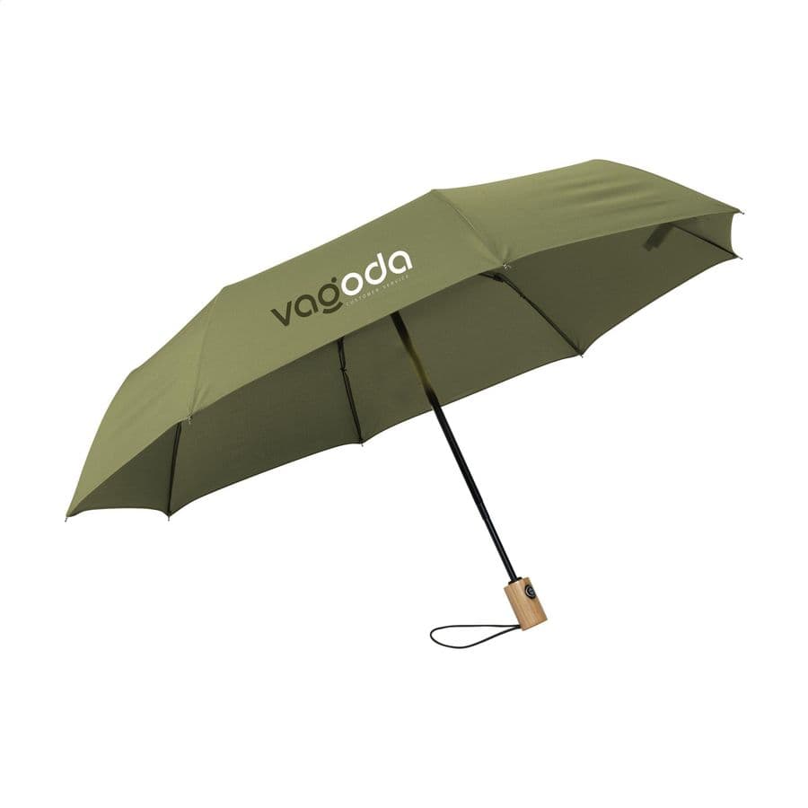 Michigan foldable RCS RPET umbrella 21 inch Olivgrön