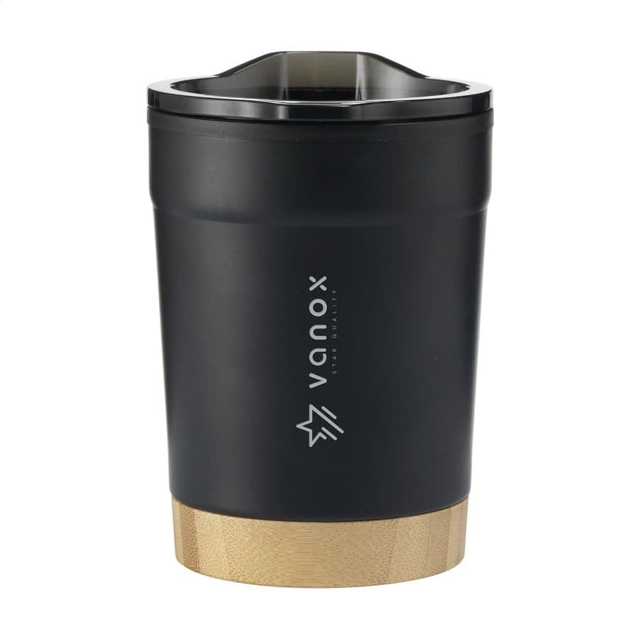 Kobe Bamboo RCS Recycled Steel 350 ml coffee cup Svart