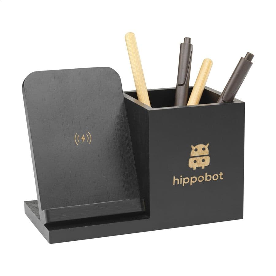Bamboo Boss 15W charger/pen holder Svart