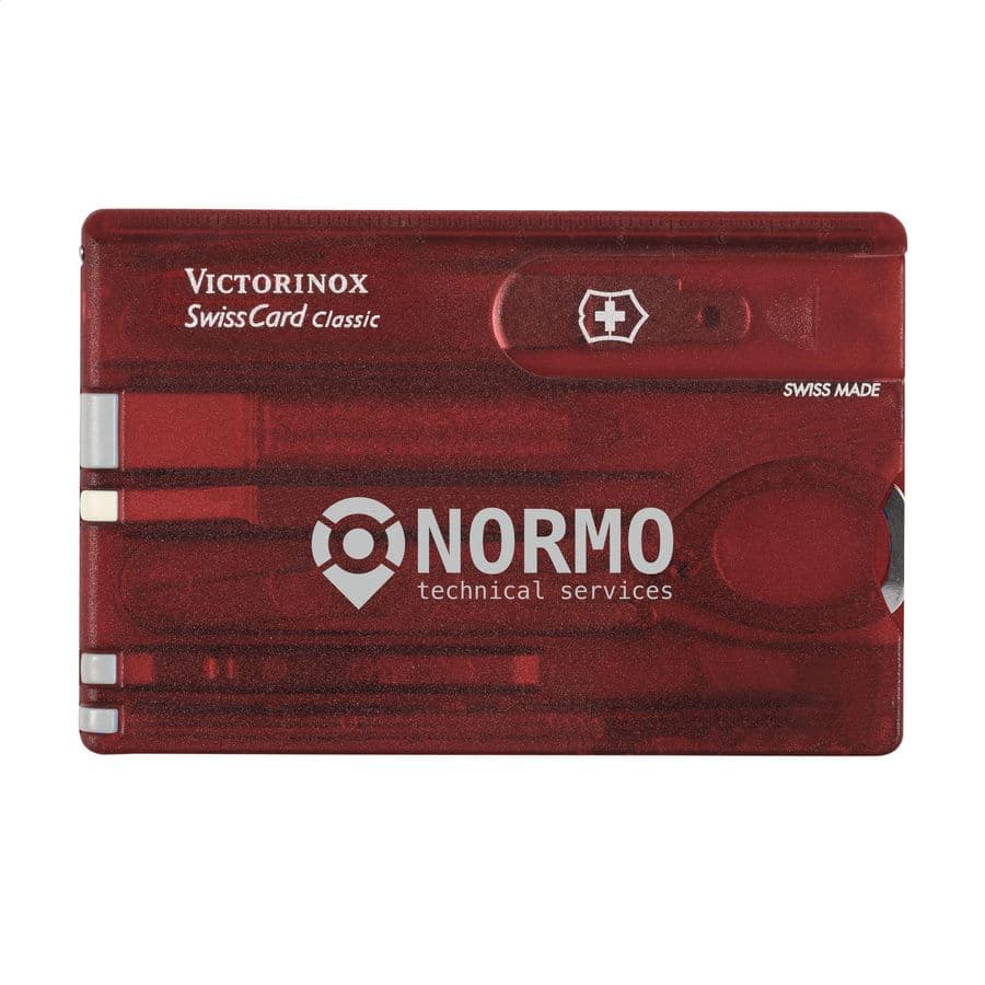 Victorinox Swisscard Classic Multitool Transparent röd
