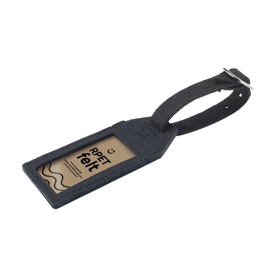 RPET Felt GRS Luggage Tag luggage tag Svart