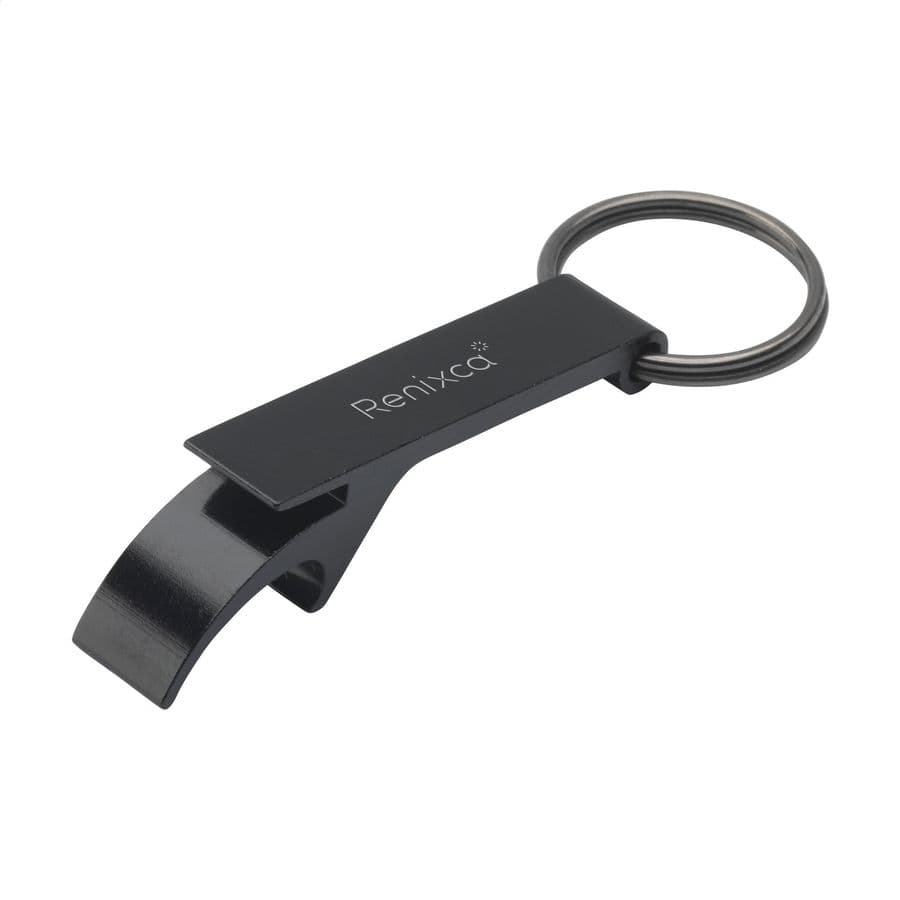 Opener GRS Recycled Aluminium keyring Svart