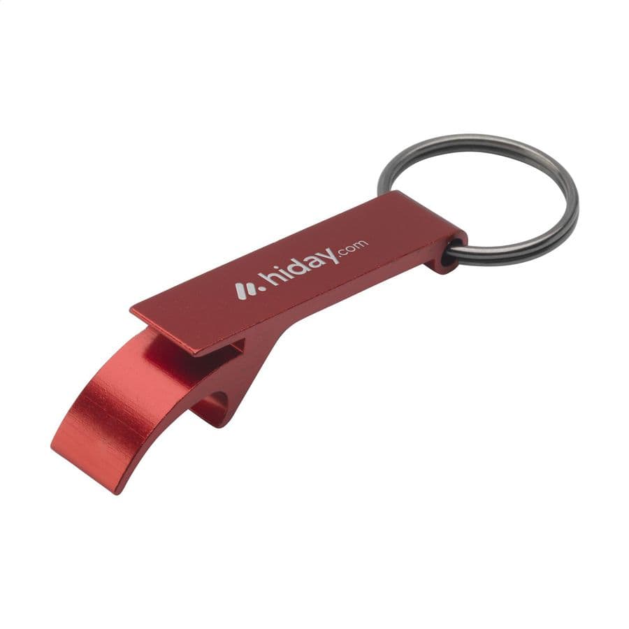 Opener GRS Recycled Aluminium keyring Röd