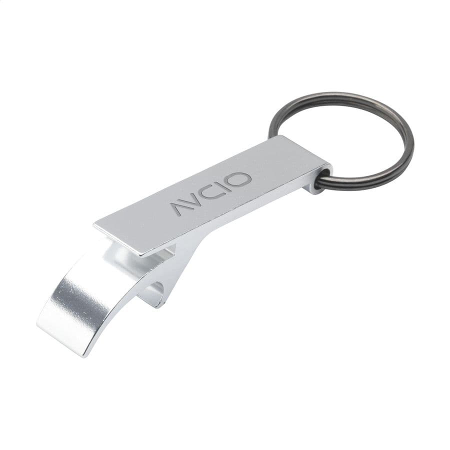 Opener GRS Recycled Aluminium keyring Silver