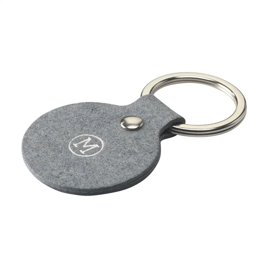 Recycled Denim Textile Keyring Round