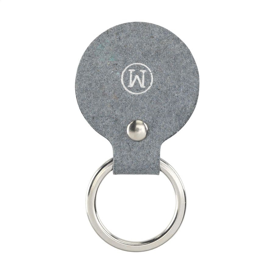 Recycled Denim Textile Keyring Round