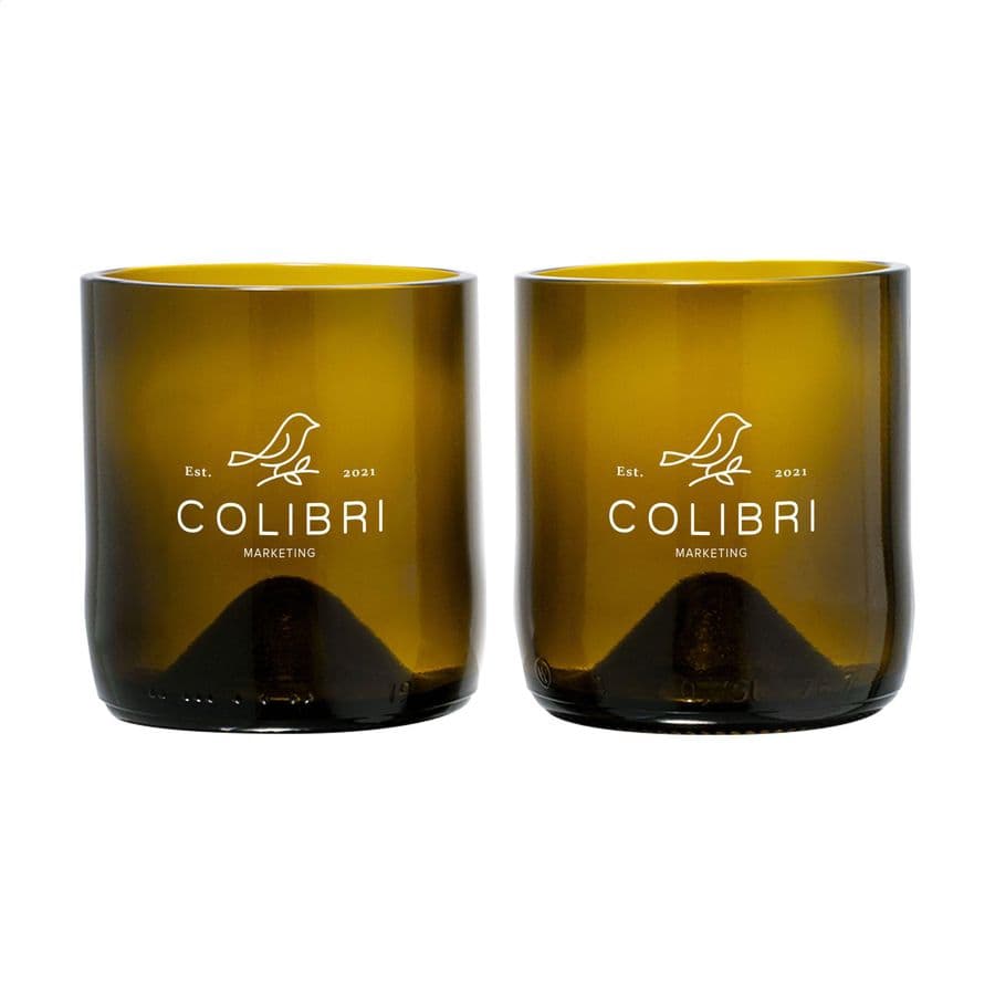 Rebottled® Short Tumbler 2-pack drinking glasses Olivgrön