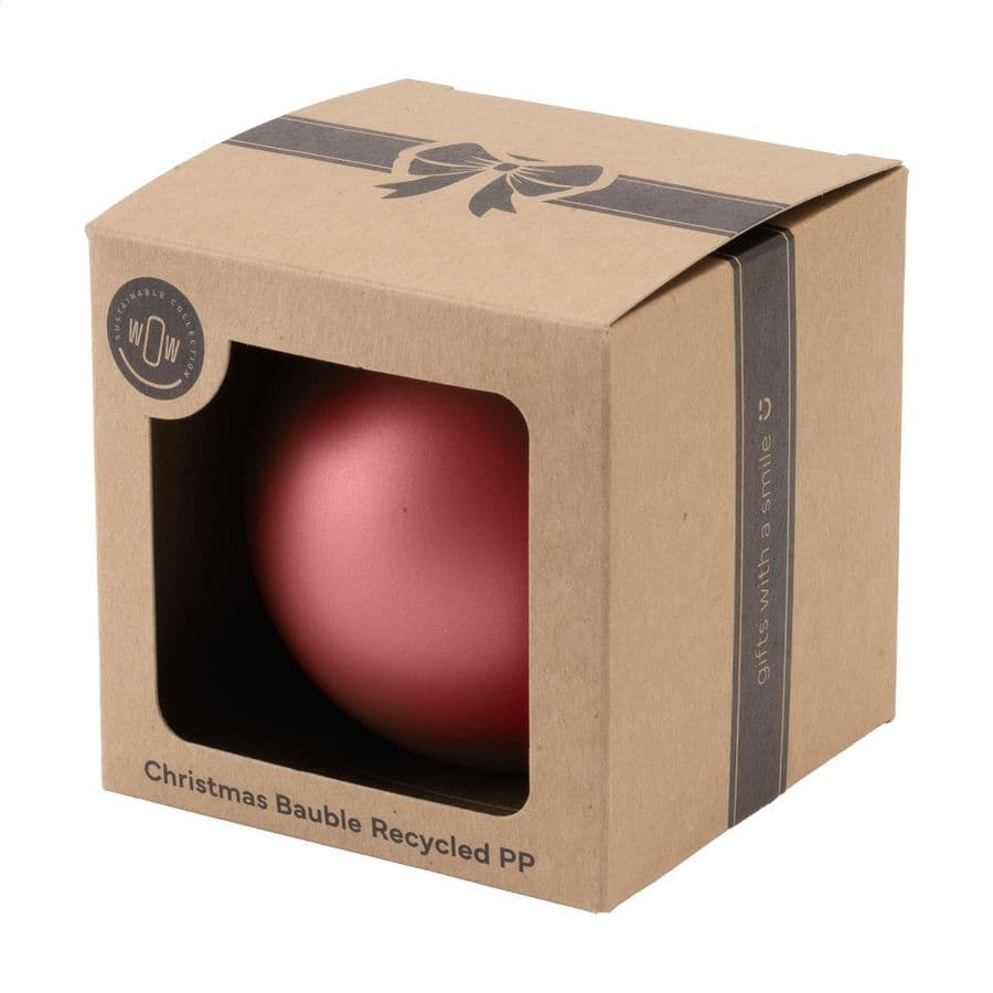 Christmas Bauble Ø 7cm Recycled PP Box - Made in Europe Röd