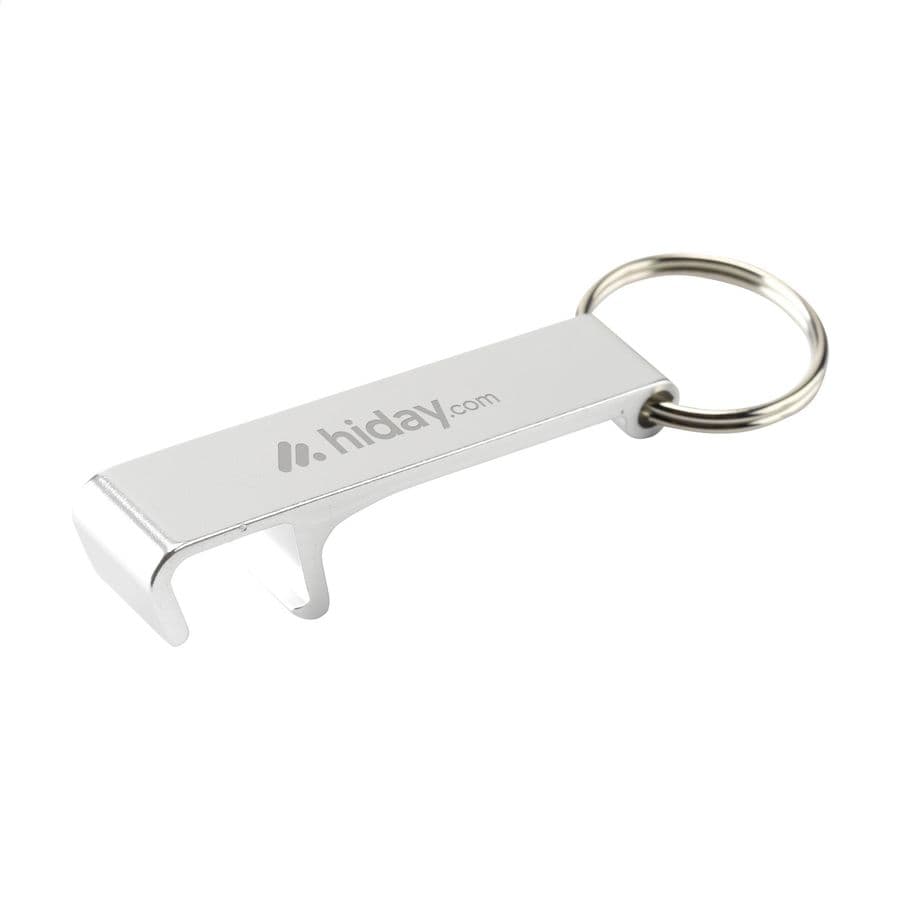 Alu Opener Phone Stand GRS Recycled keyring Silver