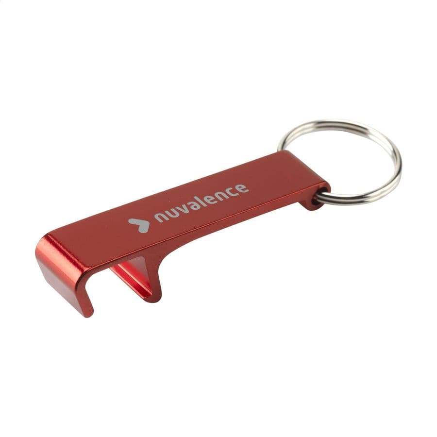 Alu Opener Phone Stand GRS Recycled keyring Röd